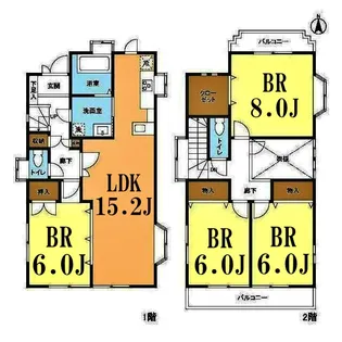 神奈川県横浜市港北区師岡町【一戸建】の間取り