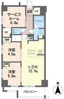 ツインズ国立II【4階】の間取り