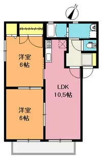 コーポアゼリアD棟【2階】の間取り
