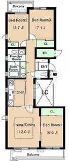 リュゼ経堂【1階】の間取り