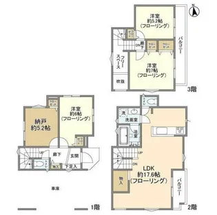 東京都足立区西新井栄町3【一戸建】の間取り