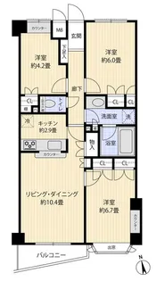 プロスペアー東中野【1階】の間取り
