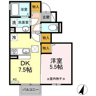 プランドールななせ【1階】の間取り