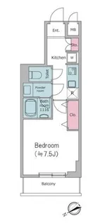 エルスタンザ清澄白河【3階】の間取り