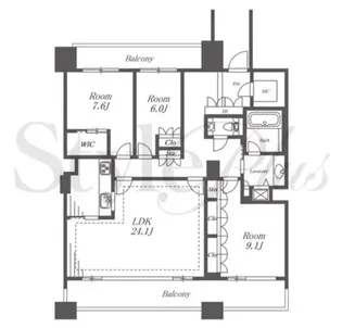 グランドメゾン泉【16階】の間取り