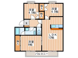 西岡ハイツ1【2階】の間取り