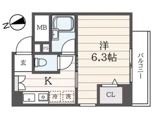 カミーノ花咲【3階】の間取り