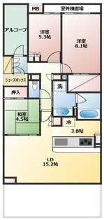 パークハウス千里中央ノーザン・レジデンス【1階】の間取り