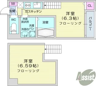 ハーモニーテラス東仙台5【1階】の間取り
