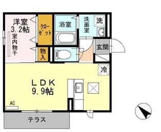 プランドール燕三条【1階】の間取り