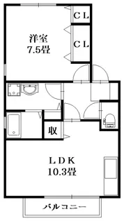 ルクプル大和【1階】の間取り