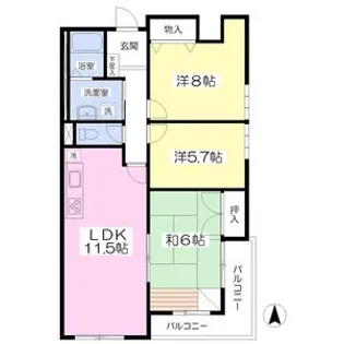 グランフォレスト新町【3階】の間取り