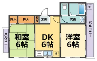 メイプルコート若草【2階】の間取り