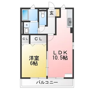 イエローハイツ石川【1階】の間取り