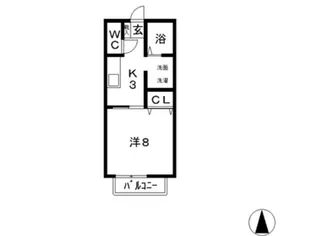 ソレジオ中島 A【2階】の間取り