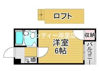 アパートメント住之江【4階】の間取り