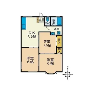 サクラヒルズA【1階】の間取り