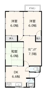 城ケ丘マンション【4階】の間取り