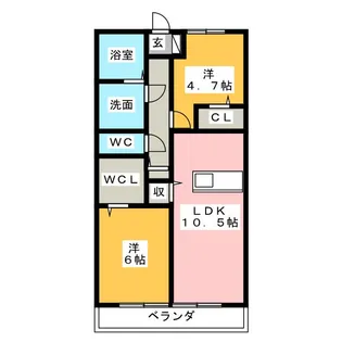 ヴィラ アメリアII【3階】の間取り