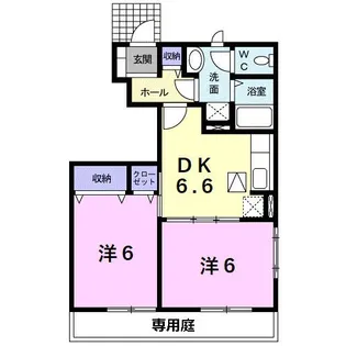ソレイユ冨貴B【1階】の間取り