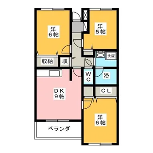 エスポワールさつきが丘【1階】の間取り