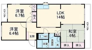 ヴェネッセ徳田A棟【3階】の間取り