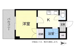 フレクション松原【4階】の間取り