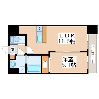 シティタワー二十人町【4階】の間取り