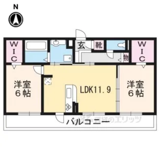 リート623W(ウェスト)【2階】の間取り