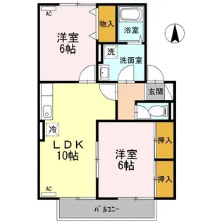 ソレアード上谷 B棟【1階】の間取り