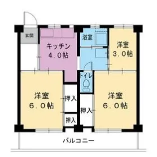 ビレッジハウス新開1号棟【1階】の間取り