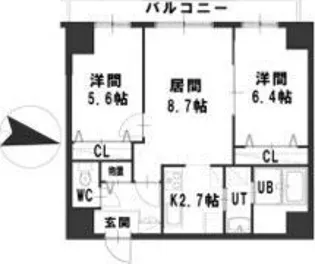 グレイスコート桑園【10階】の間取り