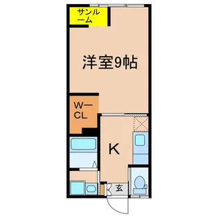 アールKコーポ【1階】の間取り