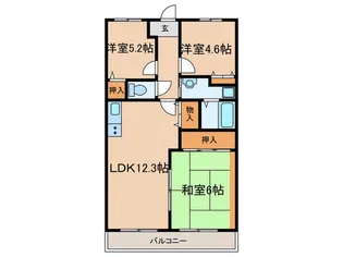 サンライズナイガイ塚口【9階】の間取り