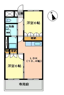 エムズガーデン【1階】の間取り