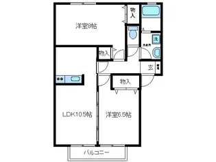ロイヤルスクエアA【2階】の間取り