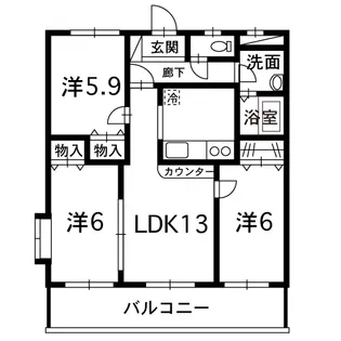 ラ・ブリーズ【3階】の間取り