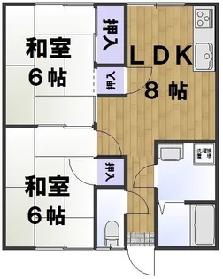 岡ハイツ【1階】の間取り