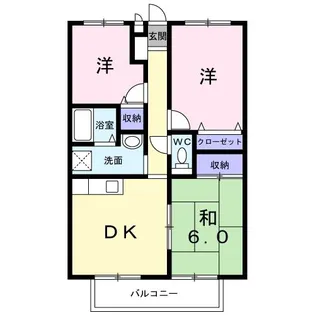 フォブール木太A【2階】の間取り