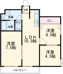 パーソンシティ中田【4階】の間取り