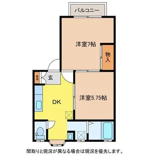 ぴえ・ど・しゃとん【1階】の間取り