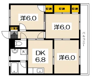 プリンス桜【3階】の間取り