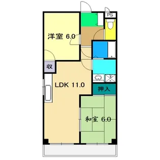 ボーヴィラージュ和田 II A棟【3階】の間取り
