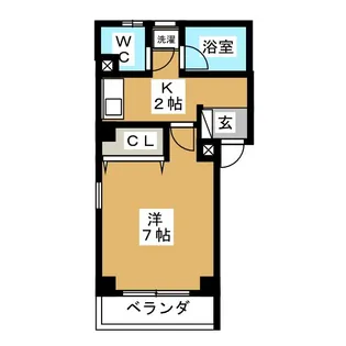 ラルジュ七宝【2階】の間取り