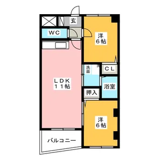 アーサー須ヶ口II【4階】の間取り