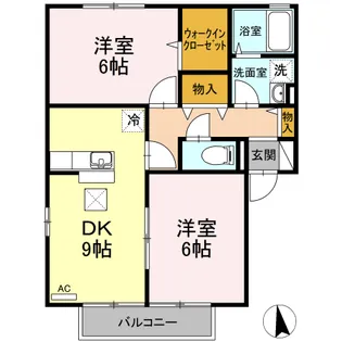 ラ・ヴェールB棟【1階】の間取り