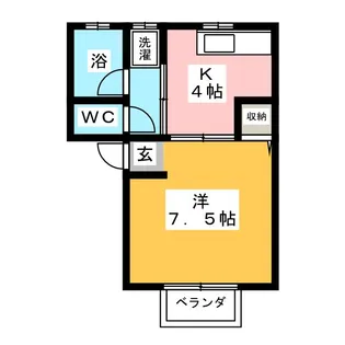プラザ学園前【1階】の間取り