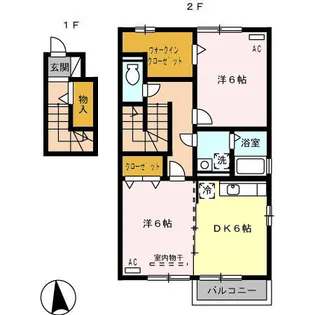 セジュール浜津II【2階】の間取り