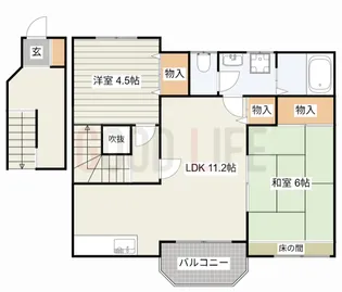 兵庫県加古川市東神吉町西井ノ口【アパート】の間取り