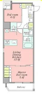 クレストコート新宿山吹町【2階】の間取り